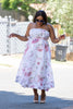 Floral Strapless A-Line Midi Dress
