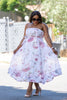 Floral Strapless A-Line Midi Dress