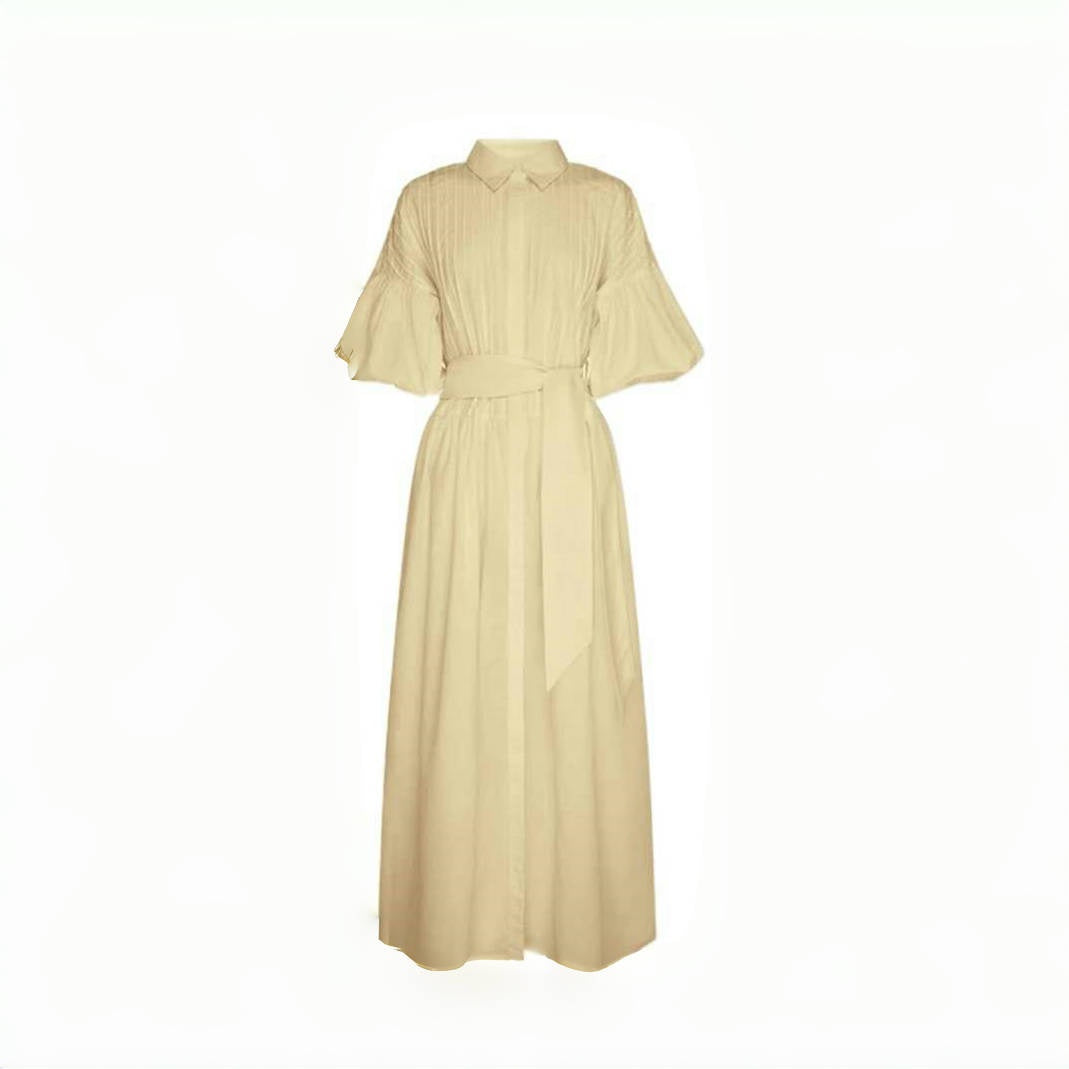 Elegant Slim-Fit Puff Sleeve Dres