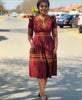 Classic Round Neck Short Sleeve Dress with Horizontal Band Design