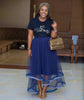 High-Low Tulle Skirt Dress with Ribbon Hem Detail