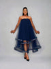 High-Low Tulle Skirt Dress with Ribbon Hem Detail