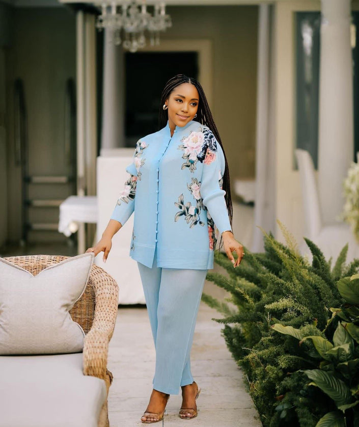 Spring Floral Embroidered Set