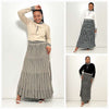Houndstooth Knitted Two-Piece Set: Long-Sleeve Top and Skirt