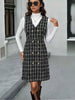 Stylish Plaid Double-Breasted Midi Dress