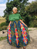 Ethnic Feather Print Maxi Skirt Set