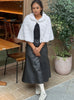 Women's Elegant Cape Shawl - Outerwear with Button Closure