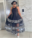 Patterned Ruffle Hem Dress