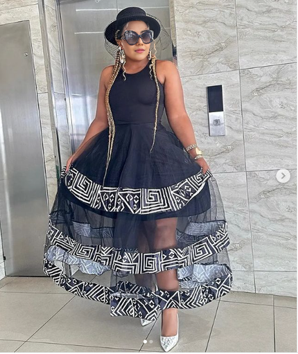 Patterned Ruffle Hem Dress