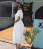 Women's White Hollow Embroidered Dress
