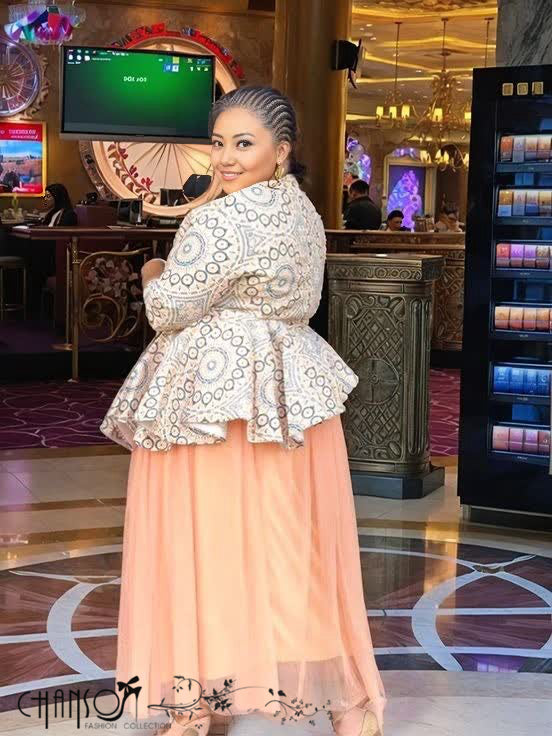 Twin Set Geometric Top Tulle Skirt Plus Size