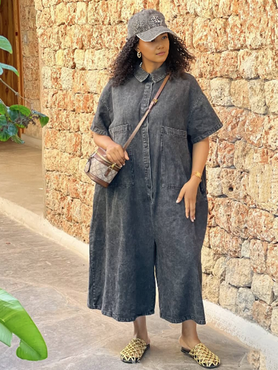 Jumpsuit  Loose Fit Large Pocket Everyday Wear