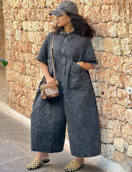 Jumpsuit  Loose Fit Large Pocket Everyday Wear
