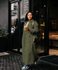 Women's Long Double-Breasted Coat with Collar Details