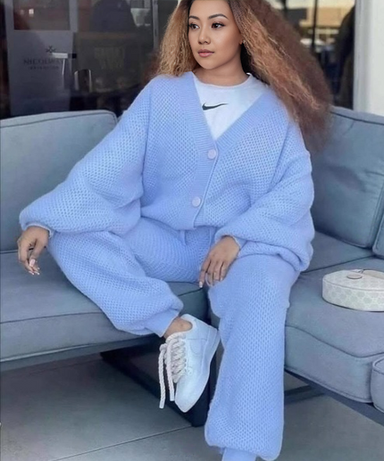 Laid-Back Textured Knitwear Set