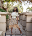 Ethnic Style Geometric Patchwork Layered Two-Piece Skirt Set