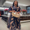 Vintage Style Puff Sleeve Tie Waist Long Dress