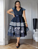 Traditional V-Neck Geometric Pattern Dress