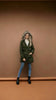 Winter Hooded Fur Collar Drawstring Waist Long Coat