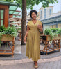 High-Waisted Pleated Hem Dress