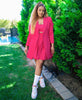 Pleated Skirt Twin Set with Relaxed Blazer