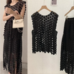 Geometric Layered Disc Design Two-Piece Skirt Set