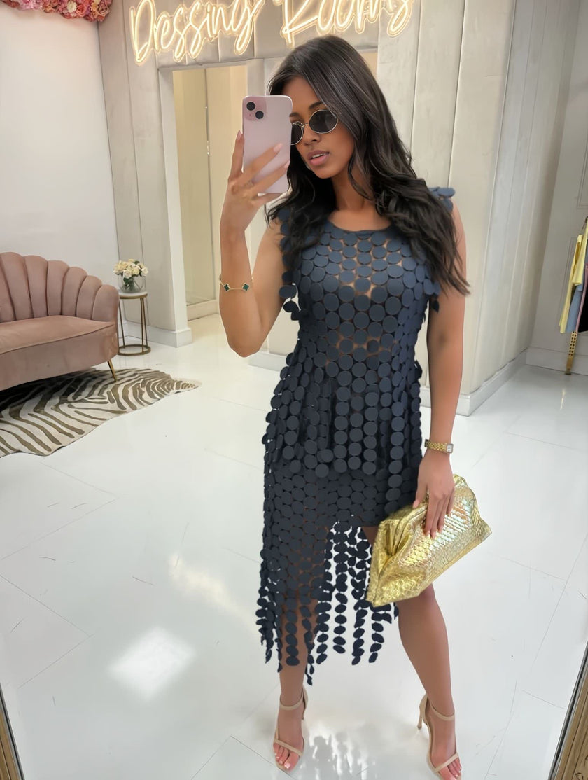 Geometric Disc Skirt Set Layered Two-Piece Chic