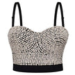 Pearl Embellished Sweetheart Neckline Sleeveless Vest