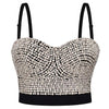 Pearl Embellished Sweetheart Neckline Sleeveless Vest
