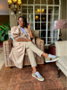 Plaid Patterned Long Trench Coat for Business and Casual Occasions in Spring and Autumn