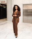Modern Totem Knit Trio: a cardigan, vest, and checkered trousers