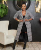 Houndstooth Pattern Knee-Length Belted Coat