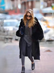 Women's Long Hooded Plush Coat, Loose Fit, Stylish Multi-Pocket Design