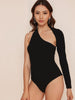 Women's Asymmetrical One-Shoulder Long Sleeve Bodysuit