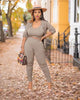 Three-Piece Knit Ensemble with Long-Sleeve Crop Top, High-Waisted Pants & Coordinating Cardigan