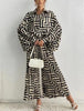 Casual Style Long-Sleeve Button-Up Shirt with Pleated Wide-Leg Pants