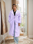 Single-Breasted Lapel Long Coat with Simple and Elegant Design