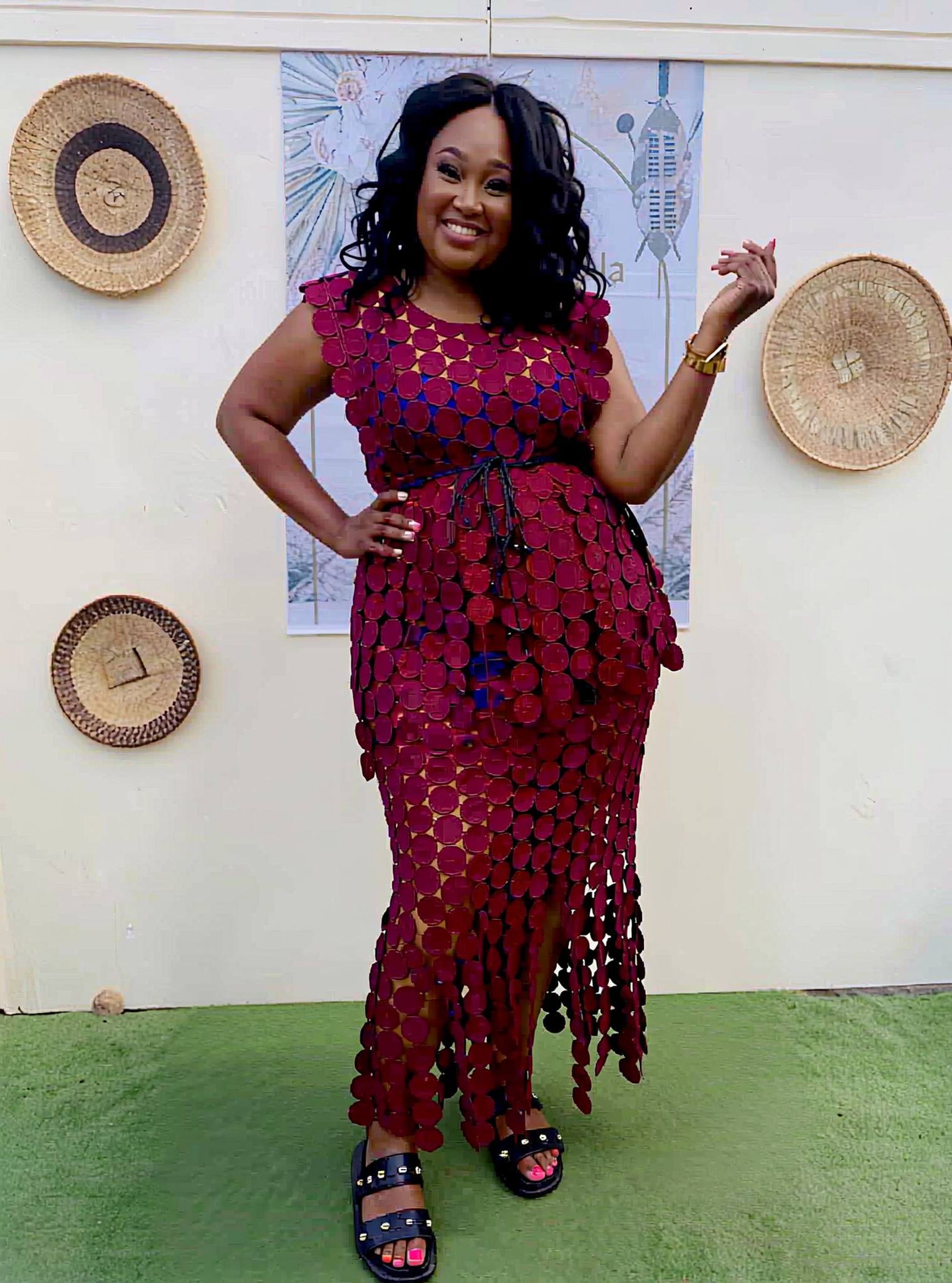 Geometric Disc Skirt Set Layered Two-Piece Chic