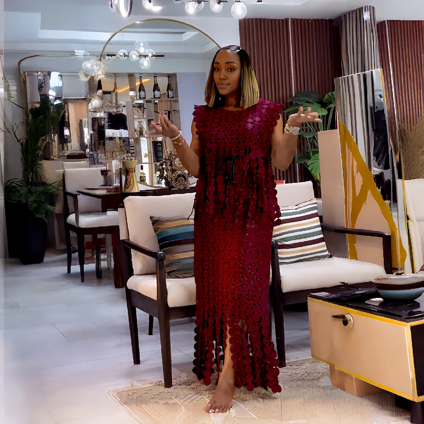 Geometric Disc Skirt Set Layered Two-Piece Chic