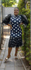 Women's Polka Dot Puff Sleeve Mesh Patchwork Hem Dress