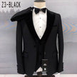 Black slim fit blazer, notched lapel and flap pockets