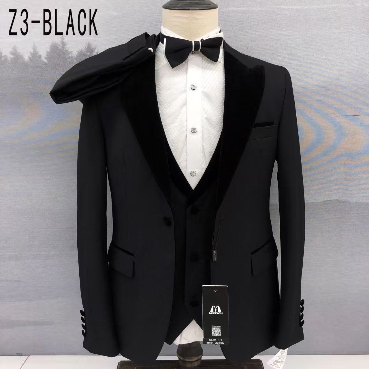 Black slim fit blazer, notched lapel and flap pockets