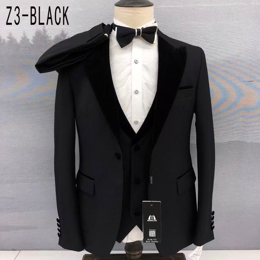 Black slim fit blazer, notched lapel and flap pockets