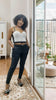 Women's High-Waisted Slim Fit Pants with Belt for Elegance