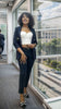 Women's High-Waisted Slim Fit Pants with Belt for Elegance
