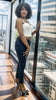Women's High-Waisted Slim Fit Pants with Belt for Elegance
