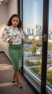 High-Waisted Slim Fit Skirt with Elegant Professional Design