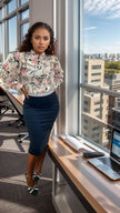 High-Waisted Slim Fit Skirt with Elegant Professional Design